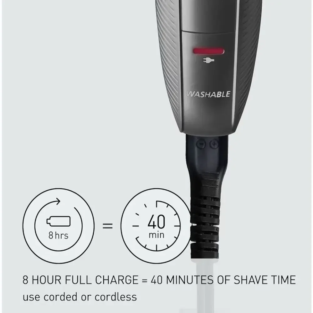 Panasonic ER-GC63-H Hair Clippers Corded/Cordless 2 Attachments - Silver